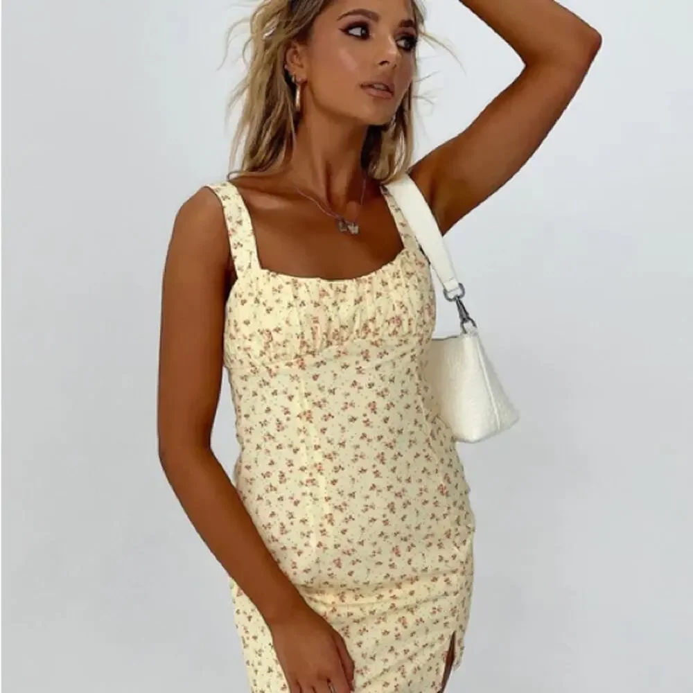 Princess Polly Freya Yellow Floral Mini Dress – Size 8 – Cottagecore Vibes - Picture 1 of 5